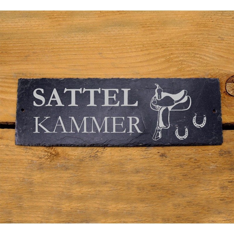 Saddle Chamber Door Sign Slate Engraved Horses Saddle Stable Board
