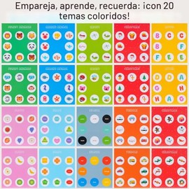 Juego de Memoria de Correspondencia para Niños con Tablero para Voltear y 10 Tarjetas de Doble Cara, Juegos Educativos de Correspondencia para Niños P