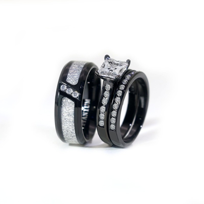 lvrong Couple Rings His Her Wedding Ring for Him and