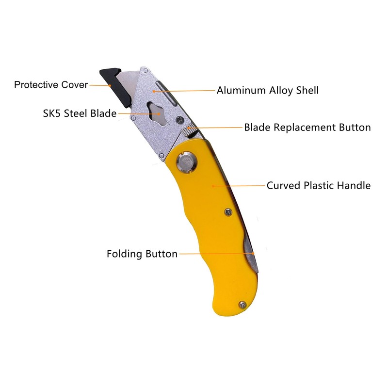 8-Pack Folding Utility Knife Box Cutter Folding with Extra 40