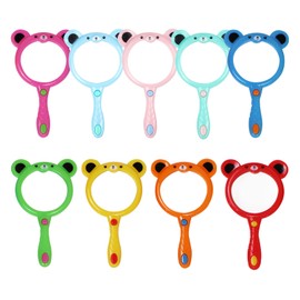 IRCHLYN 9 Pieces Magnifying Glass for Kids Hand Lens Kids Magnifying Glasses 5X Colorful Plastic Magnifier for Reading Science Class Nature Exploration Party Favors (9 Colors)