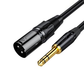 TRkin 6.35mm to XLR Cable KU-1M Durable Karaoke/Microphone/Electric Guitar Black