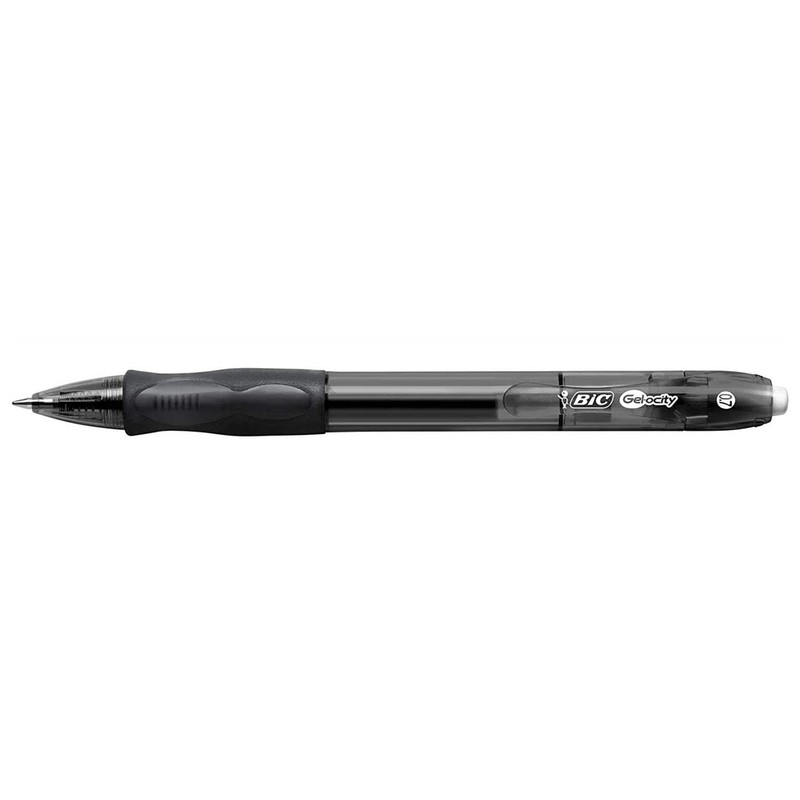BIC Gelocity Retractable Gel Pen Medium Tip 0.7mm Black (Pack