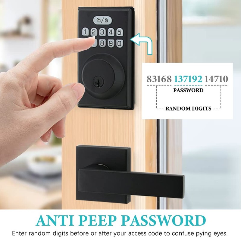 Keyless Entry Door Lock with 2 Handles, Electronic Keypad Deadbolt