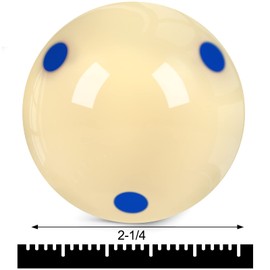 2 Pack AAA-Grade Pro-Cup Billiard Cue Ball Standard Regulation Size 2-1/4" Practice Training Pool Cue Ball with 6 Blue Dots