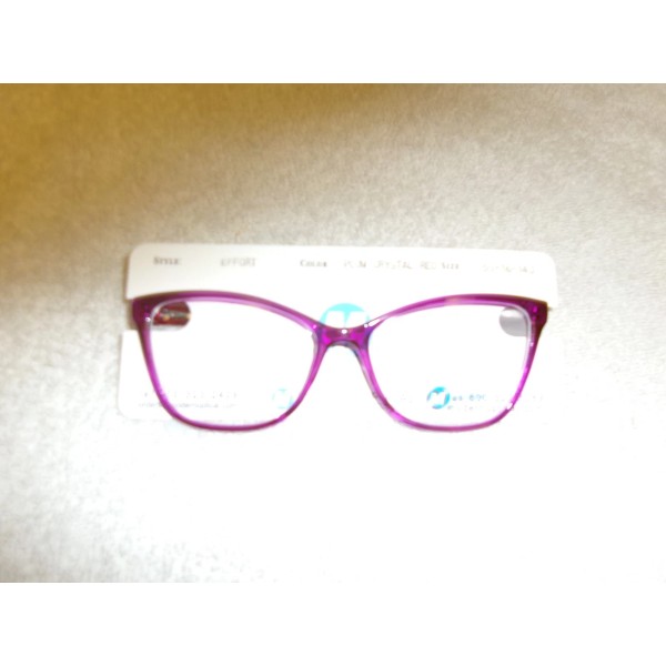 Modern Optical Eyeglass Frames Effort Plum Crystal Red 55[]16-140 Rx