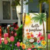 Jauageon Hello Sunshine Garden Flag Summer Holiday Garden Flag Coconut