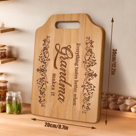 LURNODY Grandma Gift, Bamboo Chopping Board Gift for Grandma, Engraved Bamboo Kitchen Chopping Board, Thoughtful Grandma Birthday Gift, Meaningful Gifts for Grandma