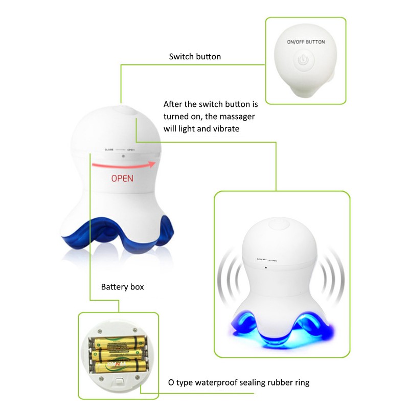Mini Electric Vibrate Body Massager Octopus Shape Tension Fatigue Relax