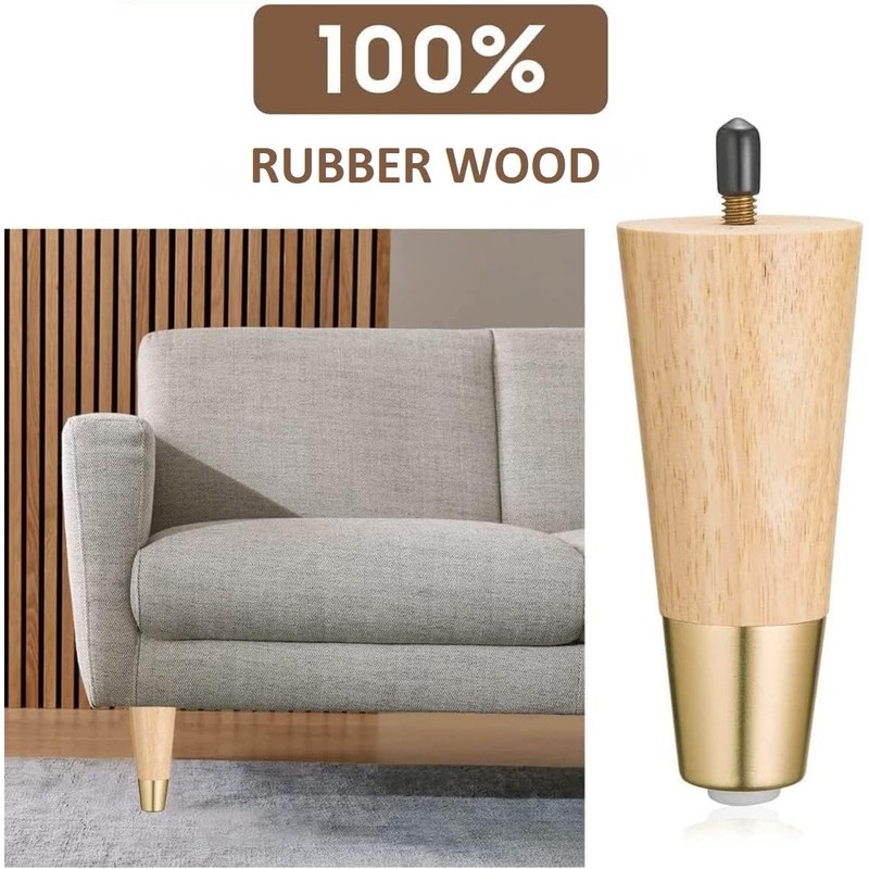 Wooden furniture legs - Gold furniture legs - Sofa legs