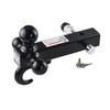 TOPTOW 64181L Trailer Receiver Hitch Triple Ball Mount with Hook,