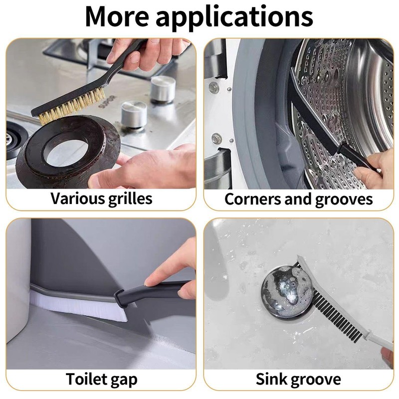 4 Pieces Door and Window Gap Cleaning Brush, Hard Bristle