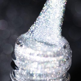 BURANO Reflective Gel Nail Polish, 7.3ml Reflective Diamond Nail Glitter Gel Polish, Sparkly Summer Color Gel Polish Holographic Glitters Shiny Gel Polish UV Lamp Required (Silver JL1)