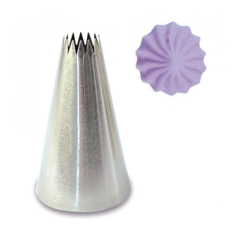 Scrapcooking 1803 Fluted Piping Nozzle Stainless Steel 14 x 4.25