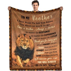Gifts for Brother, Brother Birthday Gifts from Sister Brother, Brother Blanket, Men Gifts for Brother Adult, Lion Throw Blanket for Brother Fathers Day 50"x60"