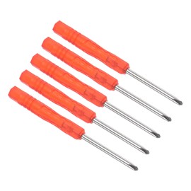 CoCud 5 Pcs Small Phillips Screwdriver, Size 3mm, Length 85mm, Steel Cross Head Screwdriver with Non-Slip Red Handle for Glasses Watches Electronics Computer