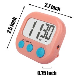 2 Pack Kitchen Timers Loud Ring Digital Timers for Cooking Magnetic Pink