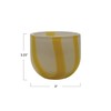 Creative Co-Op Round Soda Glass Tealight/Votive Holder with Stripes, White