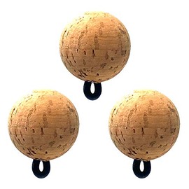 CorQs Strike Indicators, Natural, 3/4" Flyfishing Bobbers - Made in USA - EcoFriendly, Natural Cork Floats with Rubber O-Ring