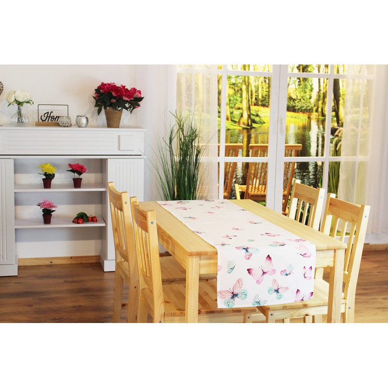 Kamaca Table Runner Butterflies High-Quality Print Motif Eyecatcher in Spring