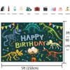 Dinosaur Happy Birthday Backdrop Banner Dinosaur Birthday Photography Background Trex