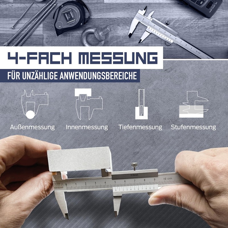 MIB Small Vernier Caliper with Locking Screw DIN 862 100