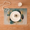 Kiatuniya Place Mats Washable Petrol Gold Ginkgo Biloba Leaves Table