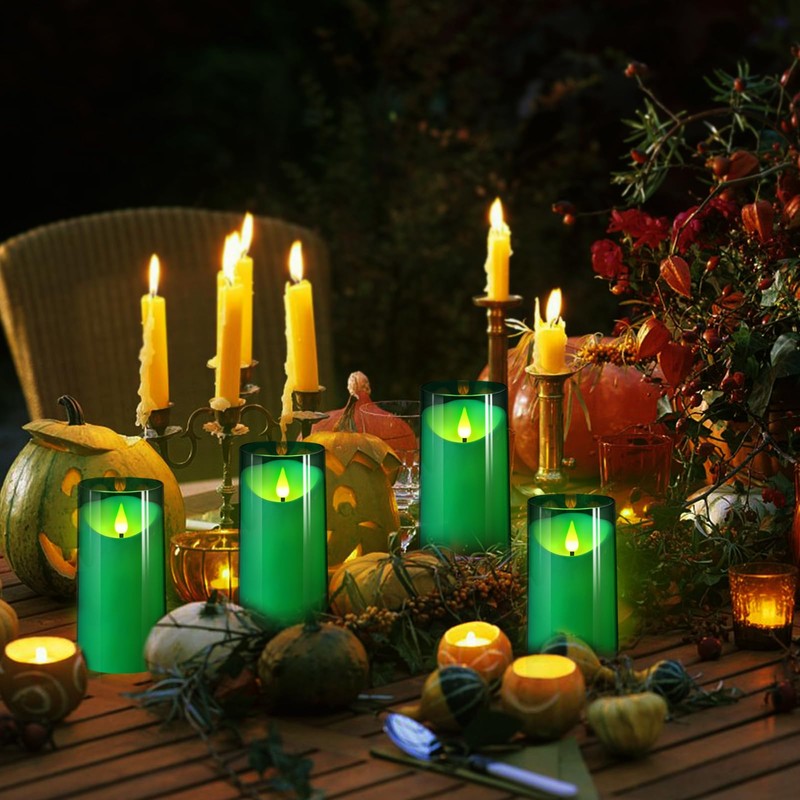 NURADA 3"x6"Flickering Flameless Candles: 3D Wick Acrylic Battery Operated LED