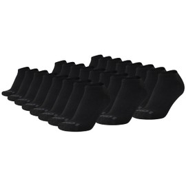 AND1 Men's Socks - Athletic Cushion Low Cut Socks (24 Pack), Size 6-12.5, Black