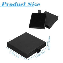 Ymapinc Jewelry Gift Box, 3 Pack 2.76x2.76x0.68in Bracelets/Earrings/Necklace Box, Small Jewelry Gifts Boxes (Black)