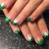 St. Patrick's Day Press on Nails Short Square Green Glitter