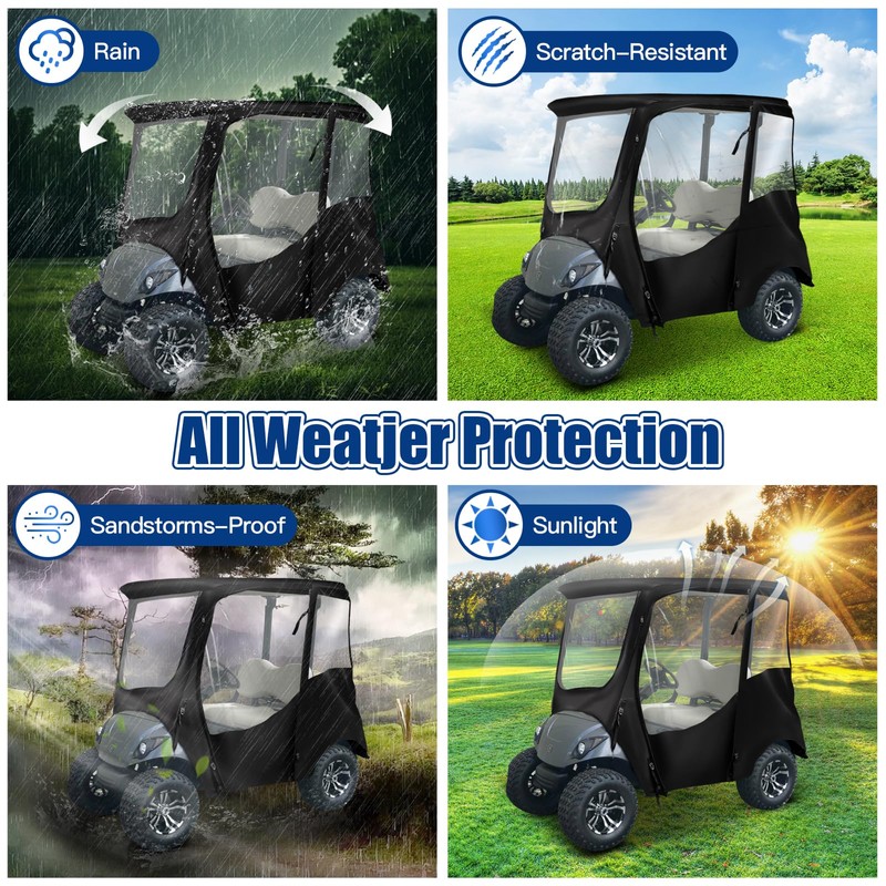NOKINS 600D Waterproof Golf Cart Deluxe Enclosure for Yamaha G14/G26/G22/G29/Drive