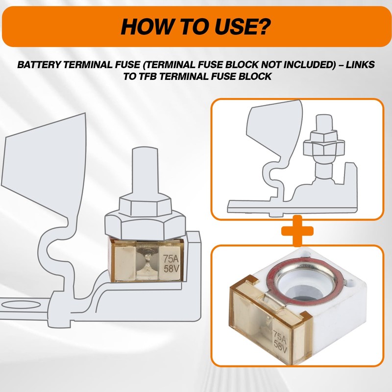 BUSSALIX HABF 58V Battery Fuse for Boat Truck RV Multi-Battery