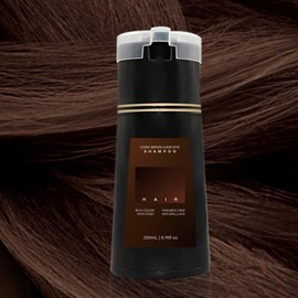 KTouler Hair Dye Shampoo, Hair Colour Shampoo for Women Men Grey Hair Coverage 200 ml (Dark Brown)