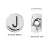 UR URLIFEHALL 200 Pcs Flat Round Letter Beads Silver Metal