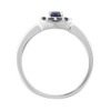 Ivy Gems Sterling Silver Oval Cut Midnight Blue Sapphire Ring