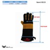 14.5" Long Premium Leather Gloves, BBQ gloves, Grill and Fireplace
