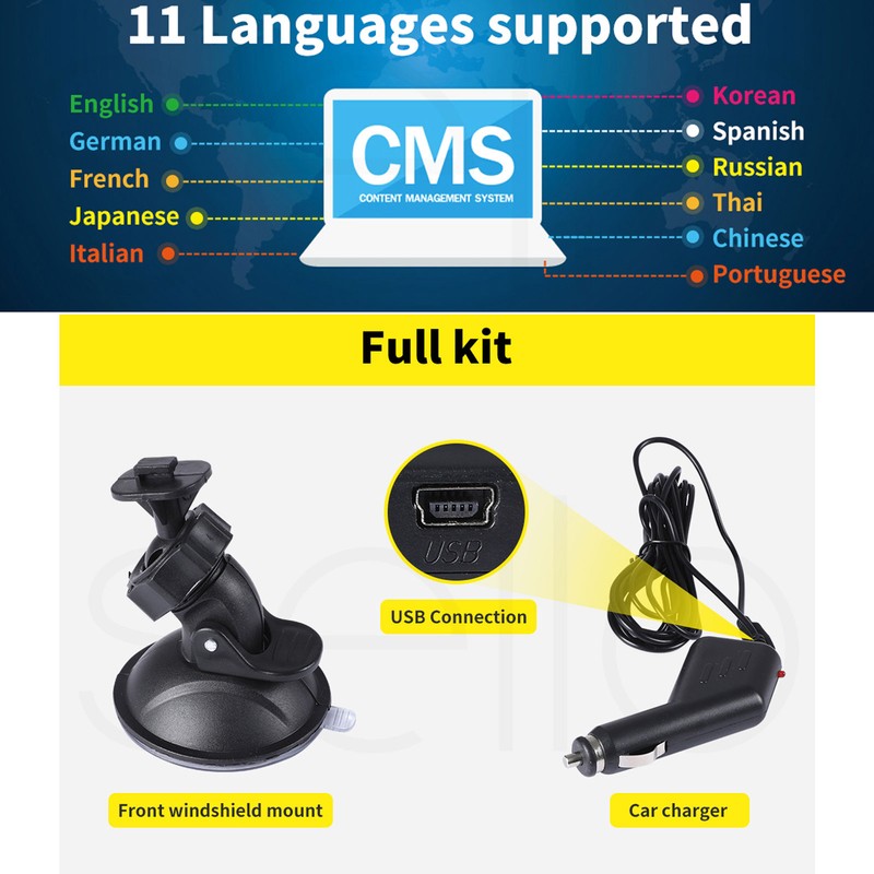 3in LCD Car Dash Camera Cam Motion Detection 120° Wide