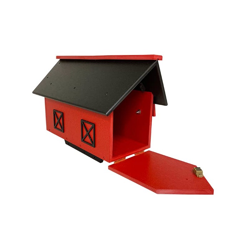 Amish Made Recycled Plastic Mailbox, Black and Red, by Prime