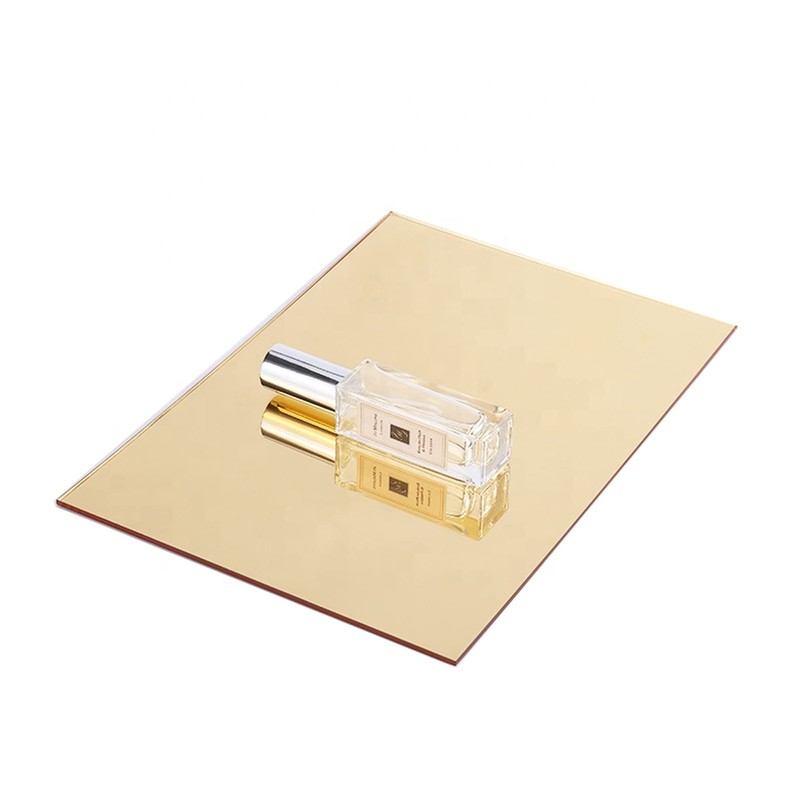3MM Acrylic Mirror Sheet, 1/18'' Gold 12" x 12" Mirrored