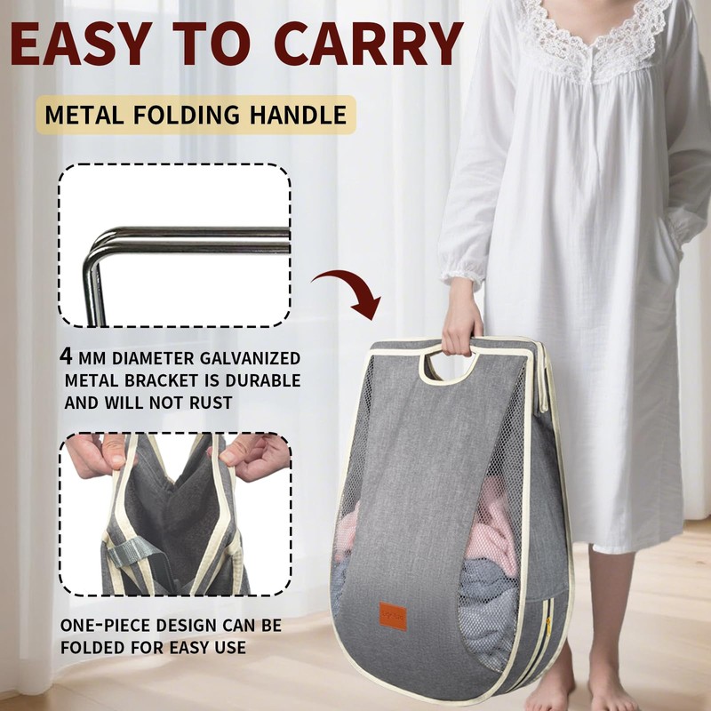 Ligereza Large Capacity Hanging Laundry Hamper Bag,Portable Over The Door