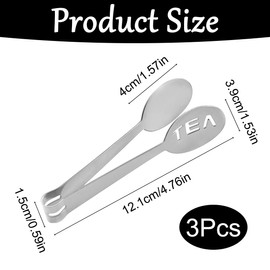 3Pcs Tea Bag Squeezer Tongs Stainless Steel Tea Bag Clips Non-Slip Grip Teabag Holder for Gripping Tea Bags Ice Sugar Cubes Durable Tea Accessories