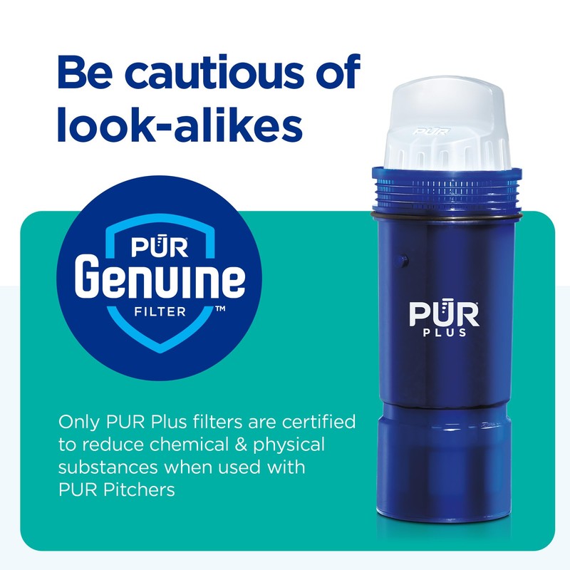 PUR Plus 11-Cup Water Pitcher, 1 Lead-Reducing Filter, Cleaner, Great-tasting
