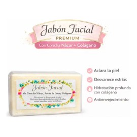 Jabón Natural Concha Nacar Coco Colágeno 100gr Crema Rosita                                                                                           