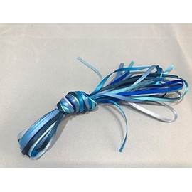 Blues ONLY 10 x 1 metre x 3mm Satin Ribbon Assorted Bundle Blue Double Sided 10 metres Decorative Cards Easter Christmas Thin 3 mm
