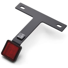 Daytona Motorcycle Reflector, 45° Angle, Aluminum Square Reflector, Black, 34496