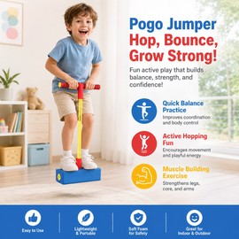 Foam Pogo Jumper Set for Kids Ages 3+ – 3-Pack Squeaky Indoor & Outdoor Jumping Toys with Stretchy Handles