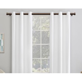 KAMANINA Bronze Curtain Rods 32 to 58 Inch (2.6-4.8 Feet), 1 Inch Heavy Duty Window Curtain Rod, Modern Adjustable Drapery Rods with End Cap (32"-58")
