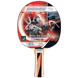 DONIC Donic-Schildkröt Donic-Schildkröt Tischtennisschläger Top Team 600, AVS-Griff, 1,7 mm Schwamm, Donic 2-Stern - ITTF Belag, 733236, Holz/Natur
