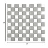 Tenedos Square Checkered Tile Grey & White Porcelain Mosaic Shiny
